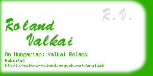 roland valkai business card